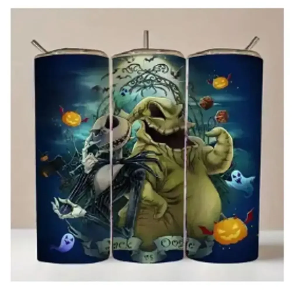 Jack vs Oogie 20oz Stainless Steel Insulated Tumbler & Straw - New Halloween